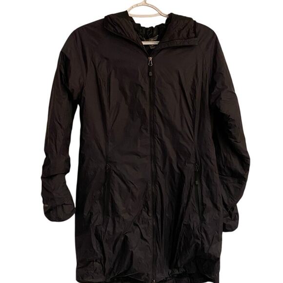 Eddie Bauer Black Weatherproof Down Jacket Hooded Lightweight Coat - Picture 2 of 7